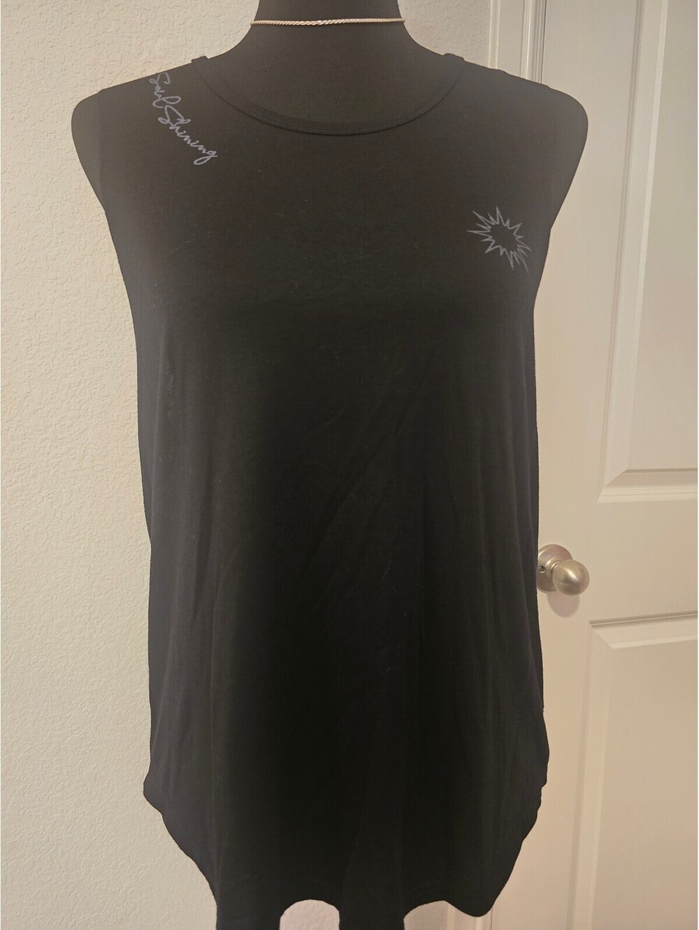 Glyder Black Sleeveless Tank Top with Logo Detail